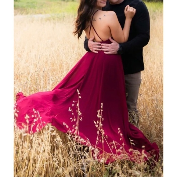 Lulus Heavenly Chiffon Halter Backless Maxi Dress - Picture 10 of 16